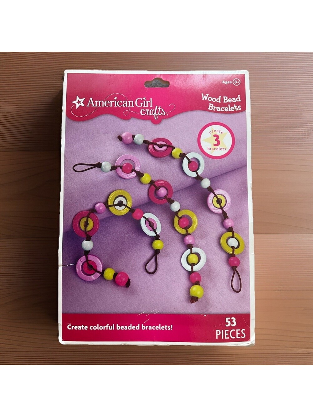 American Girl Crafts Bracelet Kit, Wood Bead New In Package